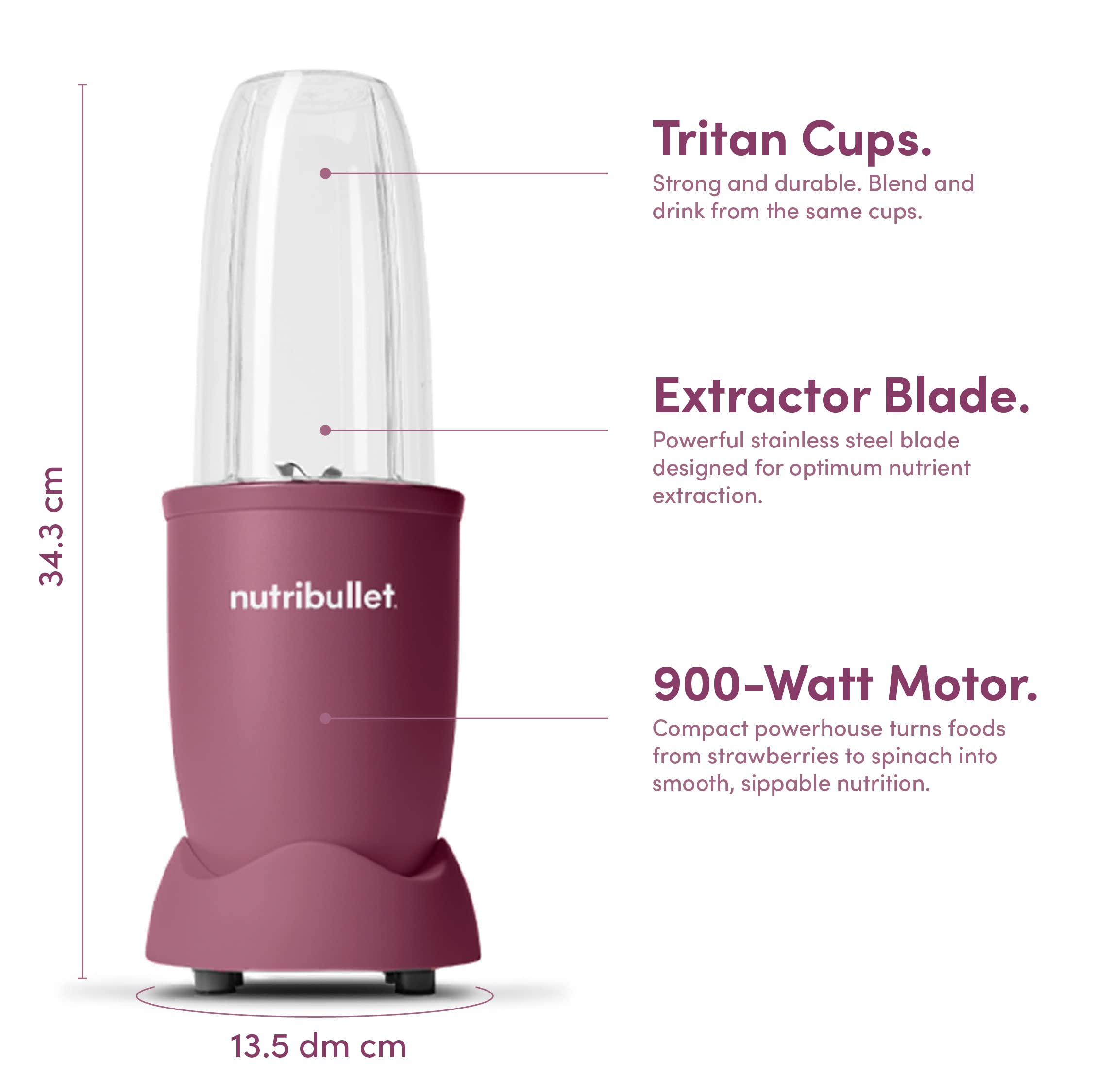 NutriBullet 900 Watts, 9 Piece Set, Multi-Function High Speed Blender, Mixer System with Nutrient Extractor خلاط بقوة 900 واط متعدد الوظائف وبسرعة عالية، ونظام خلط مستخلص للعناصر الغذائية وصانع عصائر سموذي من نوتري بوليت - 9 قطع NutriBullet 900 Watts, 9 Piece Set, Multi-Function High Speed Blender, Mixer System with Nutrient Extractor خلاط بقوة 900 واط متعدد الوظائف وبسرعة عالية، ونظام خلط مستخلص للعناصر الغذائية وصانع عصائر سموذي من نوتري بوليت - 9 قطع